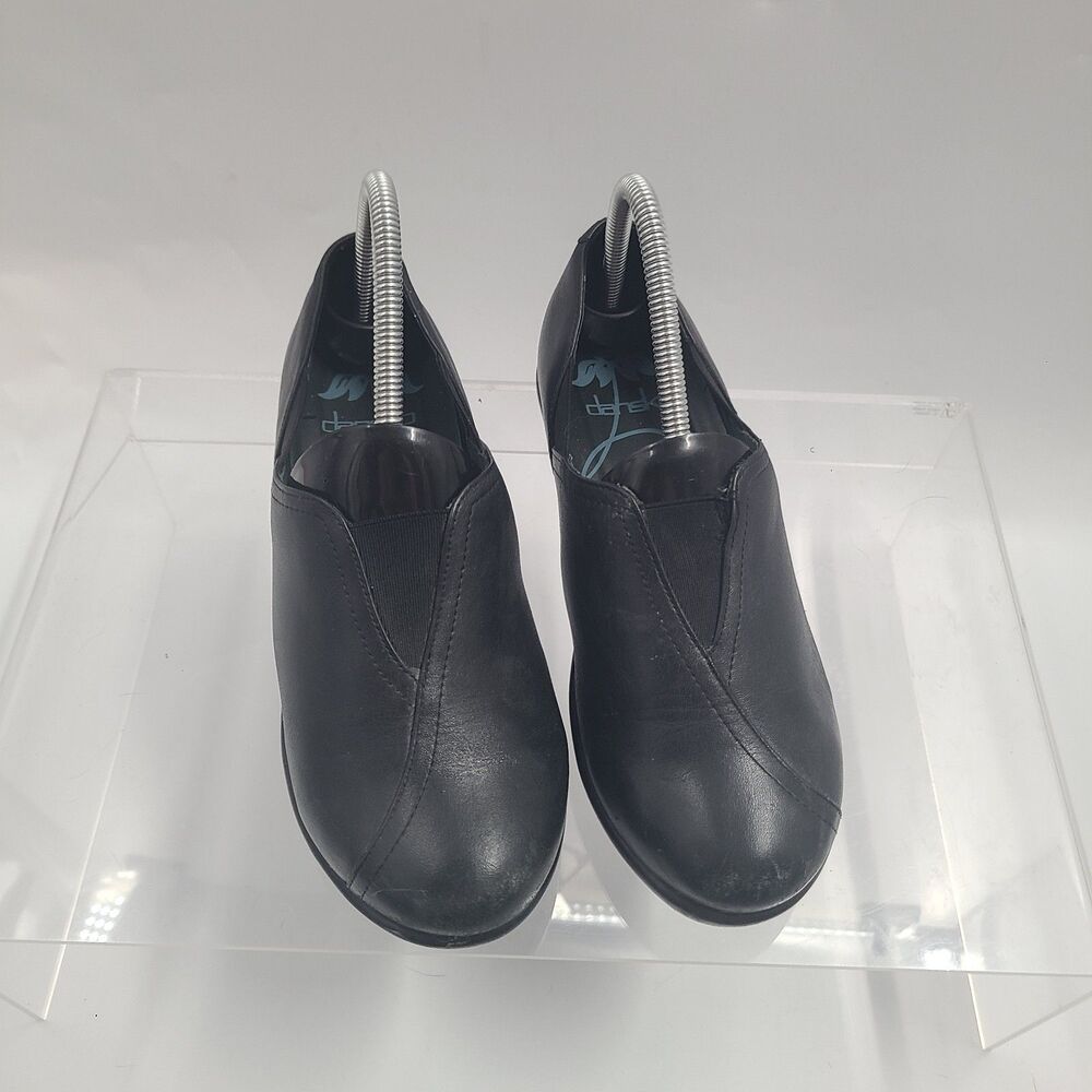 Dansko Arden Black Leather Clog Womens 9.5-10 38 Slip On Comfort Work Shoe